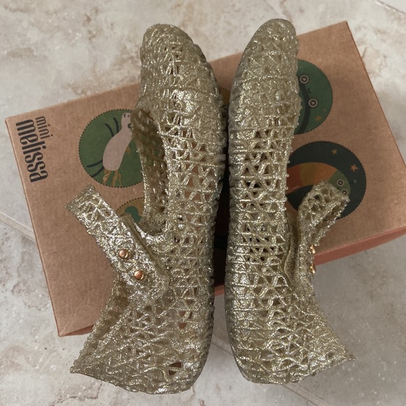 Mini Melissa Campana shoe gold size toddler 11 - Picture 8 of 8